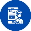 Person with headset and document icon