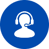 Support representative icon with headset